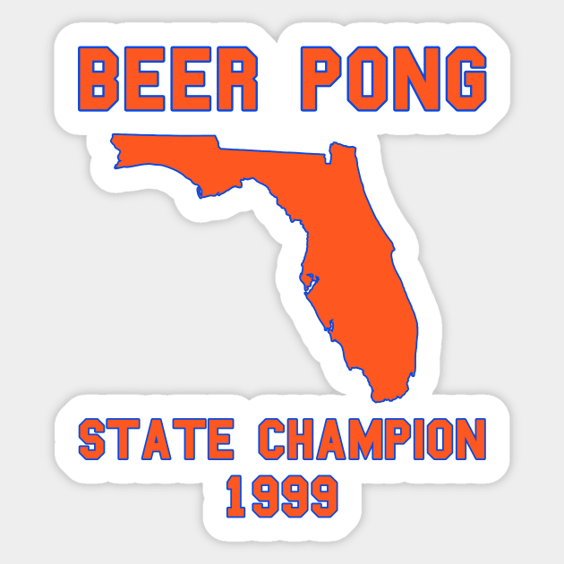 Vintage Florida Beer Pong State Champion Sticker by fearcity